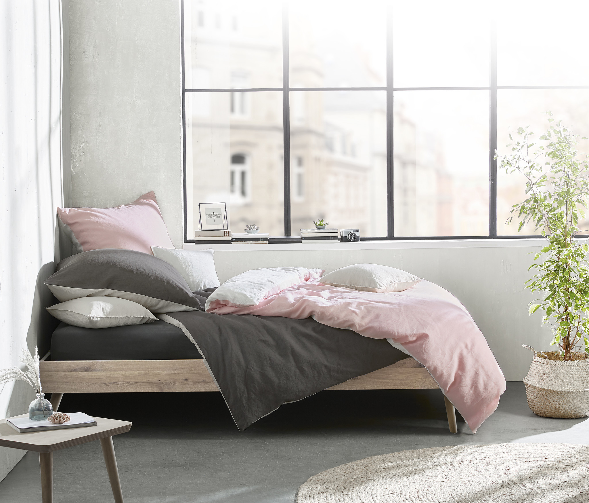 fleuresse – Hochwertige Bettwäsche   Provence W- Leinen Wendebettwäsche -7 Farbstellungen-50% Leinen 50% Baumwolle