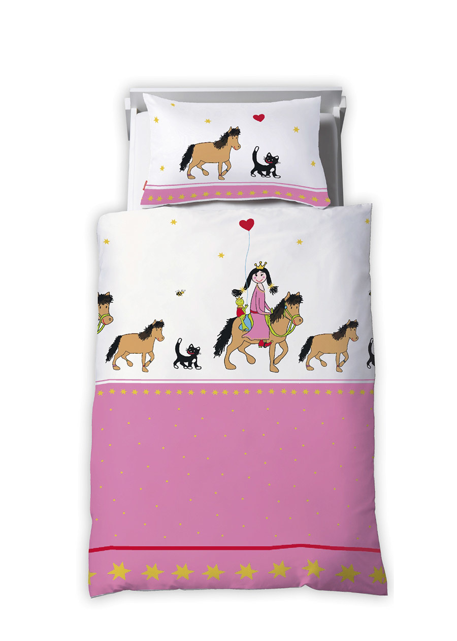 fleuresse – Hochwertige Bettwäsche    Kids Collection Kinder Bettwäsche Rose-Weiß-Fleuresse