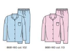 Novila  Damen leichter Flanell Schlafanzug  Petra 8681 Gr.36-46 rose