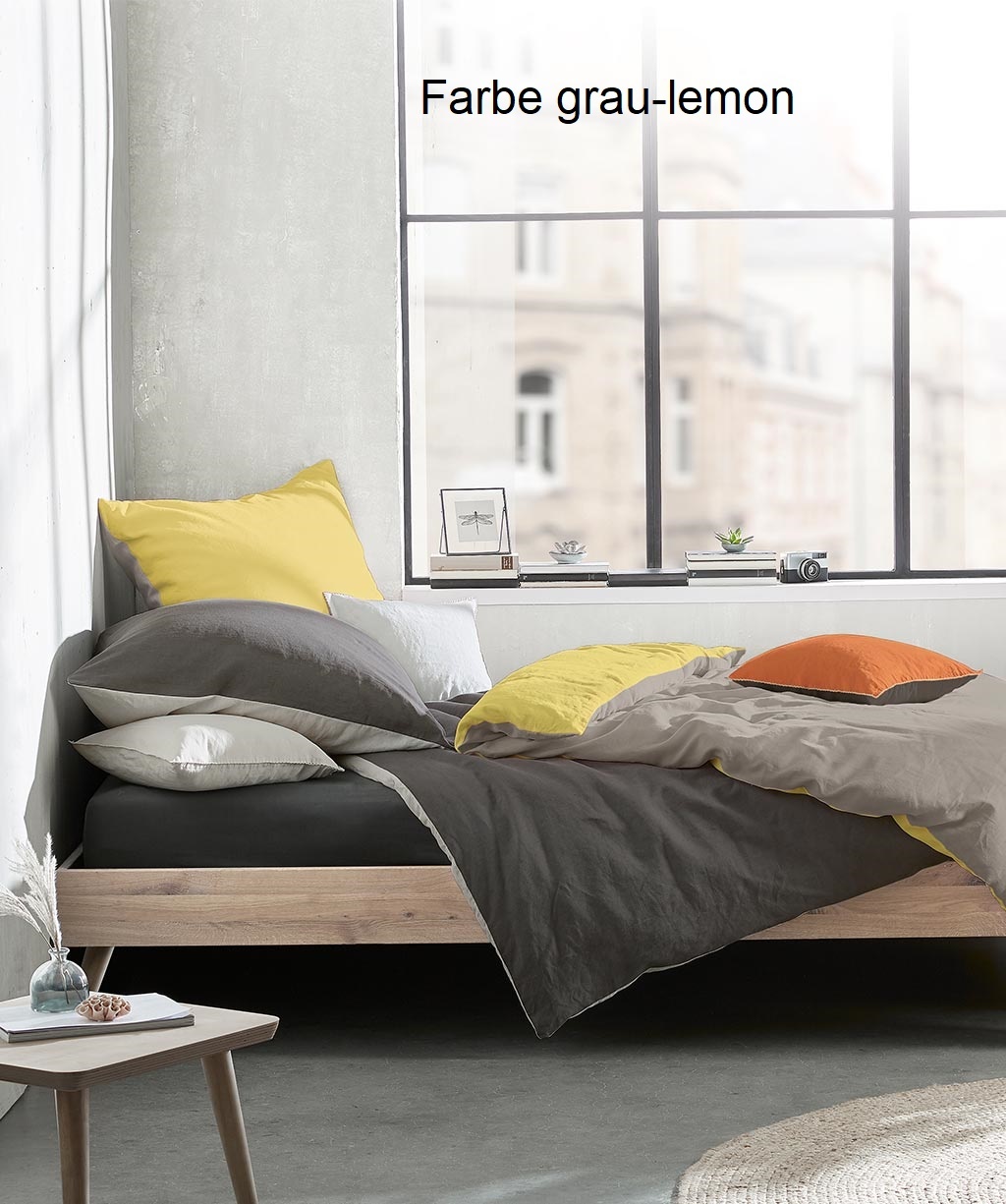 fleuresse – Hochwertige Bettwäsche   Provence W- Leinen Wendebettwäsche -7 Farbstellungen-50% Leinen 50% Baumwolle