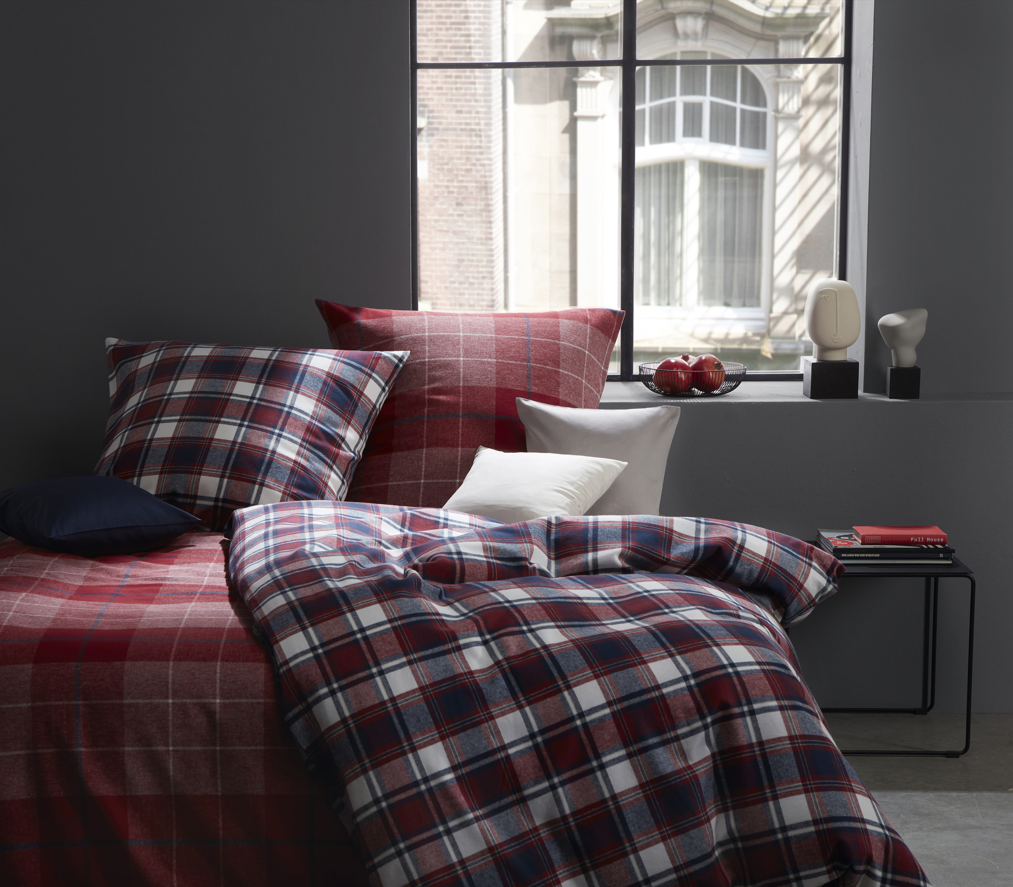 fleuresse – Hochwertige Bettwäsche Fleuresse LECH - Flanell Bettwäsche - Rot  604264