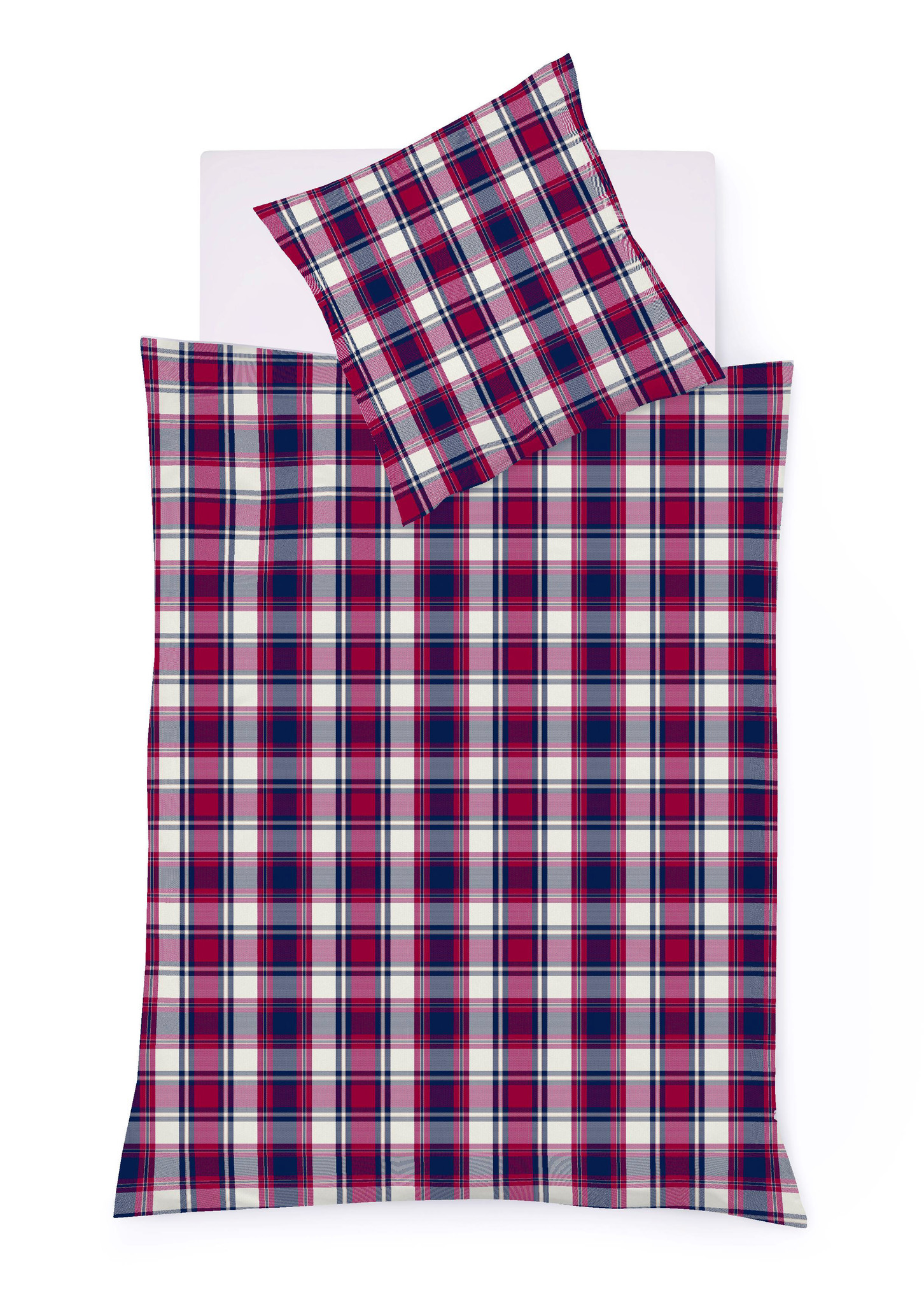 fleuresse – Hochwertige Bettwäsche Fleuresse LECH - Flanell Bettwäsche - Rot  604264