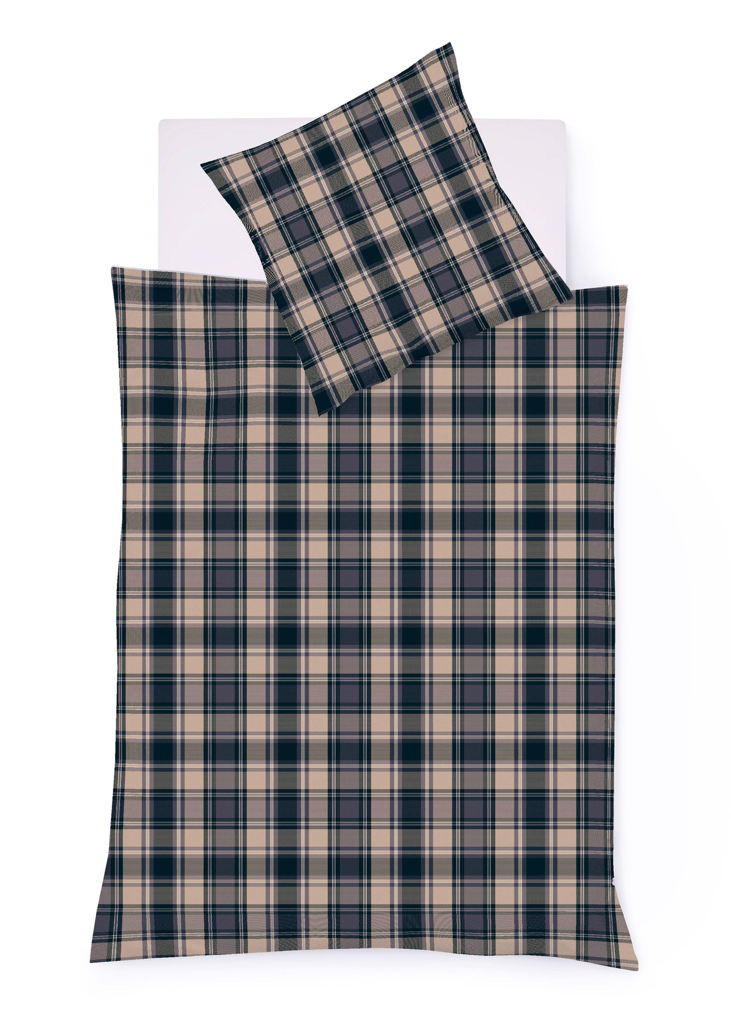 fleuresse – Hochwertige Bettwäsche Fleuresse LECH - Flanell Bettwäsche - Granit  604264