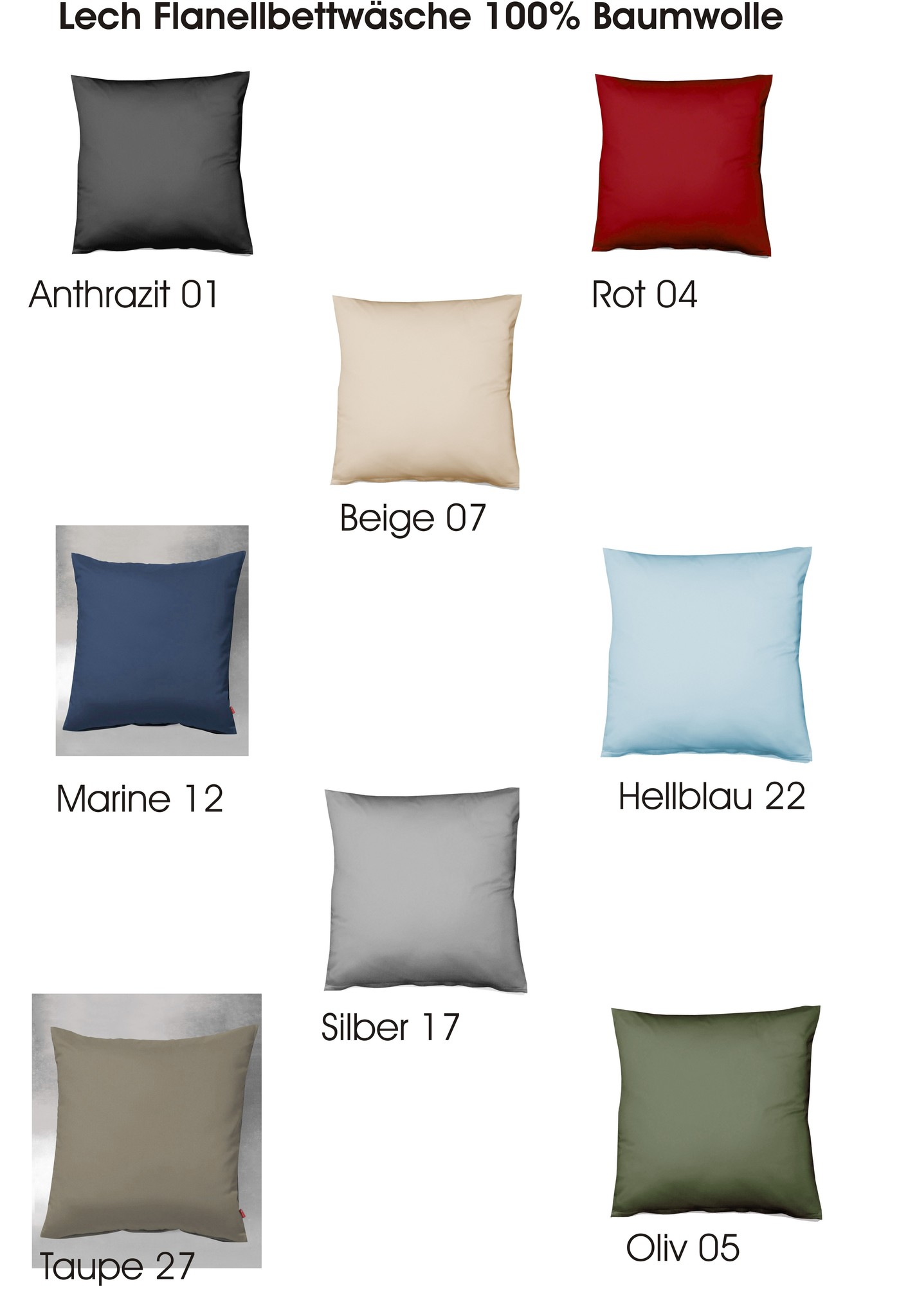 fleuresse – Hochwertige Bettwäsche Fleuresse LECH - Flanell Bettwäsche -8 versch. Unifarben  603089