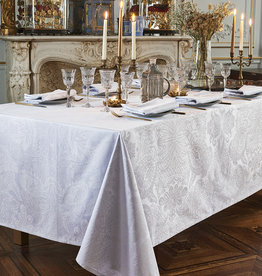 Garnier Thiebaut Abwaschbare Tischdecke GT Tischdecke Damast Mille Isaphire blanc- beschichtet