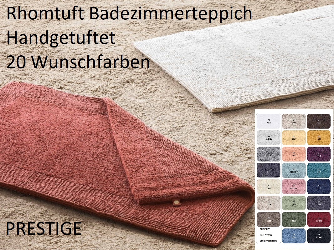 Rhomtuft Rhomtuft Badezimmerteppich PRESTIGE 100% Baumwolle    21 Farben lieferbar - viele Größen - Wunschfertigung