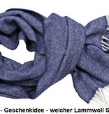 Eagle Produkts Angebot-Reduziert - Modischer Schal- Lammwolle mit hellen Fransen- 23 Wunschfarben -  Farbe navy blau