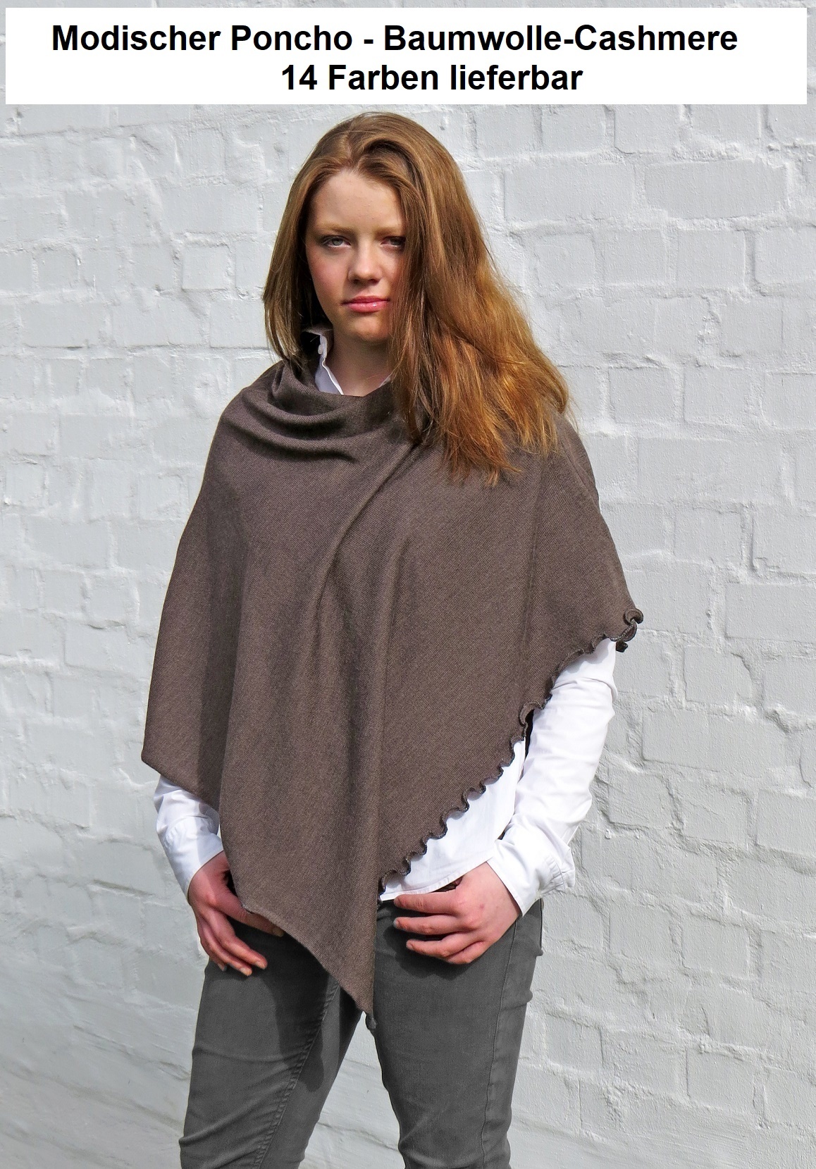Eagle Produkts   Poncho Helen-Baumwolle-Cashmere - 12 Farben lieferbar