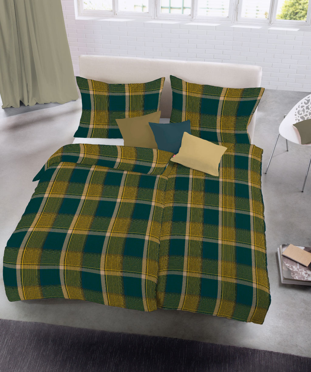 fleuresse – Hochwertige Bettwäsche Fleuresse LECH - Flanell Bettwäsche - grün fb.5  604385