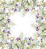 Garnier Thiebaut  Angebot-Reduziert-  Garnier Thiebaut Tischdecke   Iris D`Hiver Halbleinen vorgewaschen -bedruckt