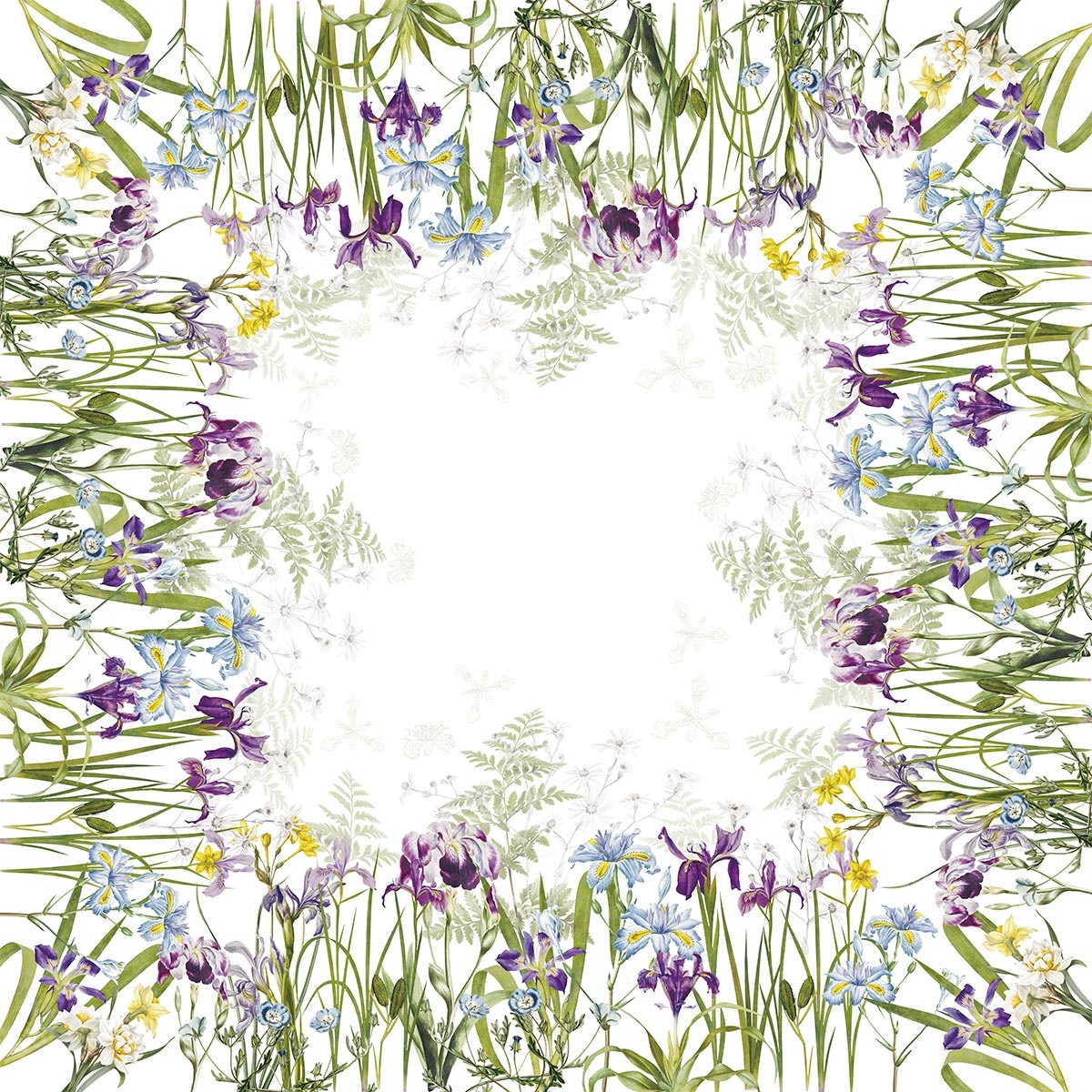 Garnier Thiebaut  Angebot-Reduziert-  Garnier Thiebaut Tischdecke   Iris D`Hiver Halbleinen vorgewaschen -bedruckt