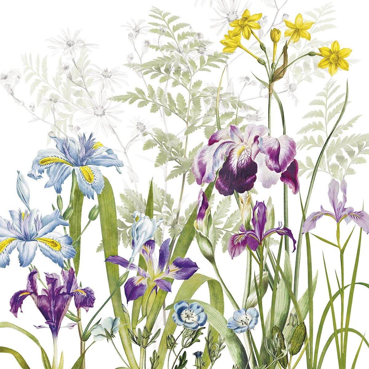 Garnier Thiebaut  Angebot-Reduziert-  Garnier Thiebaut Tischdecke   Iris D`Hiver Halbleinen vorgewaschen -bedruckt