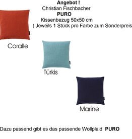 Christian Fischbacher ANGEBOT ! PURO Deko Kissenbezug Christian Fischbacher Baby-Alpaka . (Passend zum Plaid PURO)