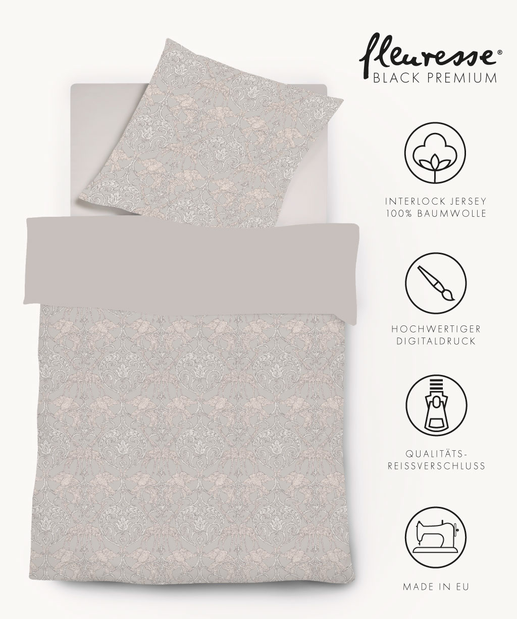 fleuresse – Hochwertige Bettwäsche Fleuresse Premium Interlock Jersey Bettwäsche 74396