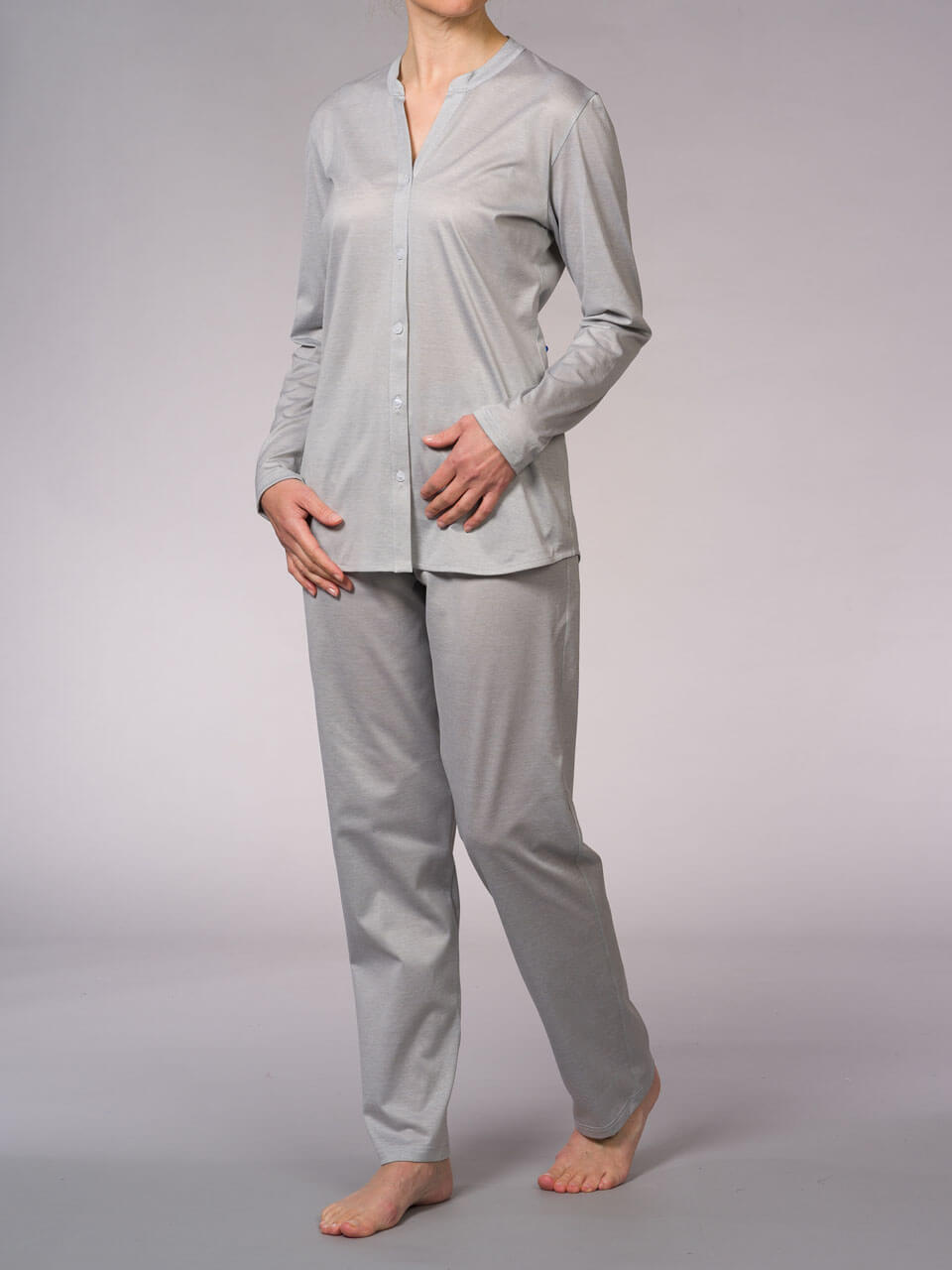 Novila   Novila Damen Schlafanzug    Luna 8706 Jersey Farbe taupe Baumwolle