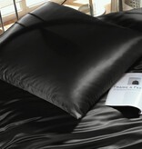 Sichou Seidenmanufaktur    Sichou Seidenbettwäsche Satin schwarz Uni 100% feinste Maulbeerseide