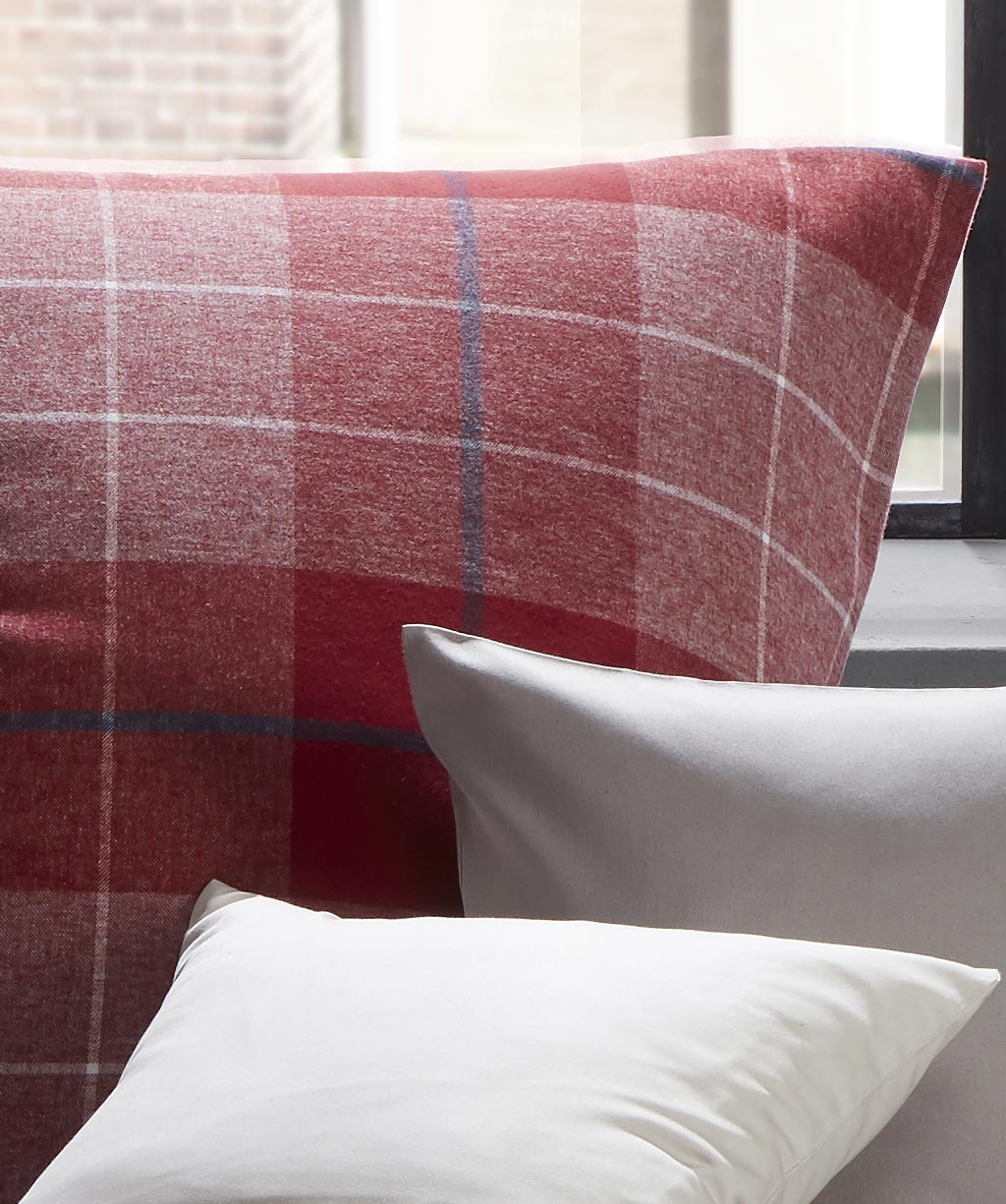 fleuresse – Hochwertige Bettwäsche Fleuresse LECH - Flanell Bettwäsche - Klassisch kariert -rot  604112