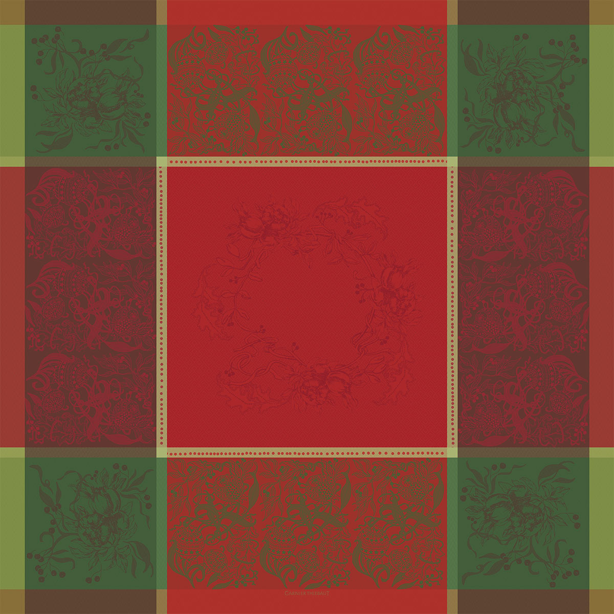 Garnier Thiebaut    Garnier Thiebaut Tischdecke Weihnachten  NOEL FRUITE Rouge