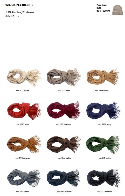 Eagle Produkts  Cashmereschal Winston 30x190 cm mit Fransen 100% Cashmere