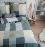 fleuresse – Hochwertige Bettwäsche Fleuresse ASPEN - Feinbiber Bettwäsche Karomuster Grün / Braun  434477