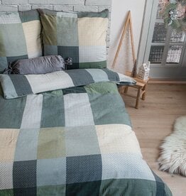  fleuresse – Hochwertige Bettwäsche Fleuresse ASPEN - Feinbiber Bettwäsche Karomuster Grün / Braun  434477