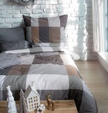 fleuresse – Hochwertige Bettwäsche Fleuresse ASPEN - Feinbiber Bettwäsche Karomuster Grün / Braun  434477