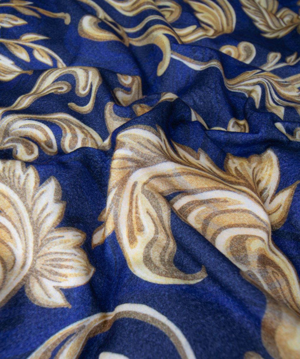 fleuresse – Hochwertige Bettwäsche Fleuresse Valencia Samt-Flanell mit Digitaldruck 584480 Blau-Gelb