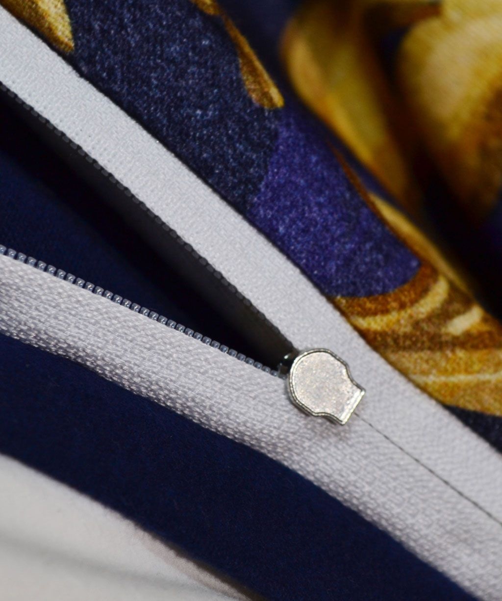 fleuresse – Hochwertige Bettwäsche Fleuresse Valencia Samt-Flanell mit Digitaldruck 584480 Blau-Gelb