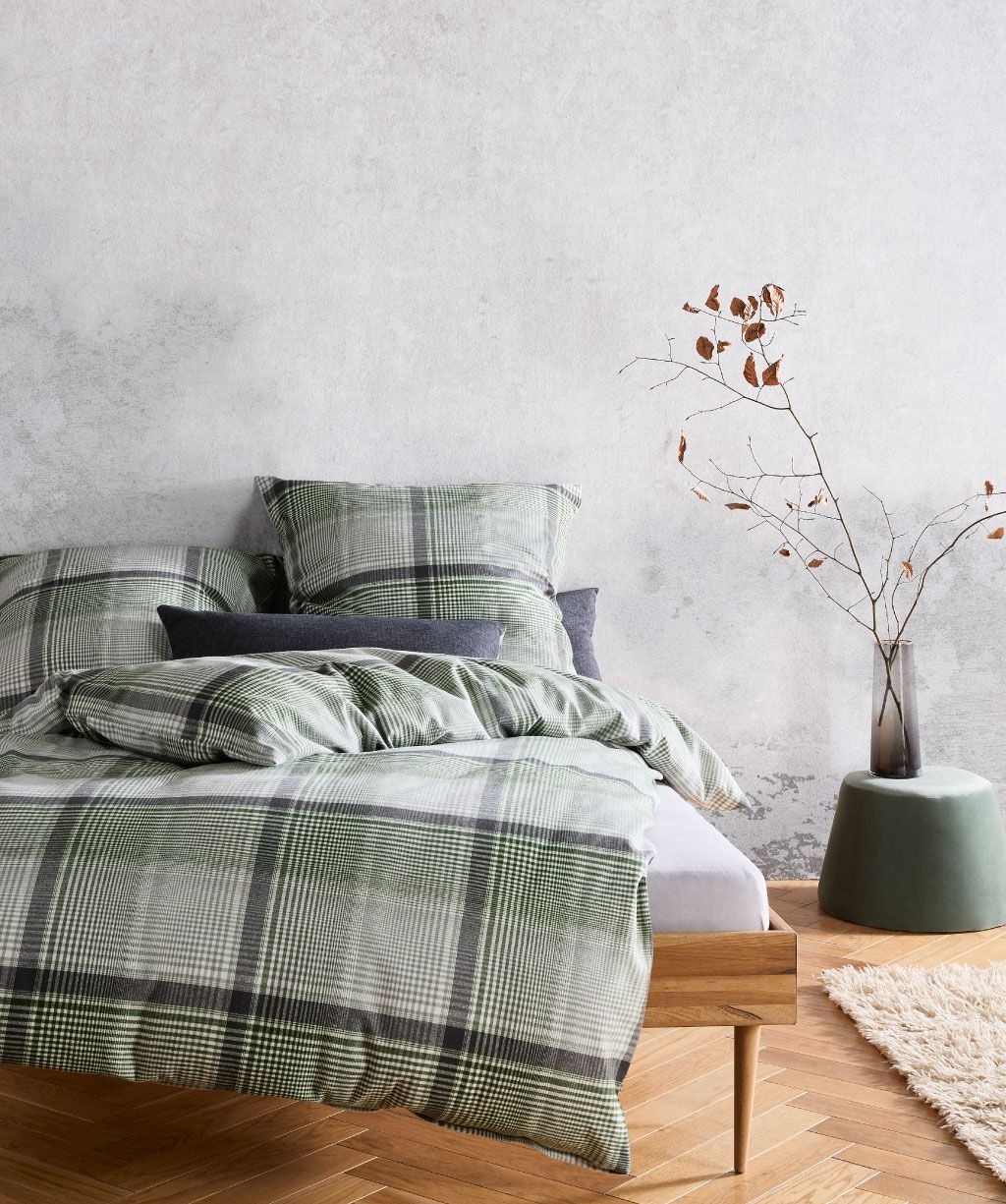 fleuresse – Hochwertige Bettwäsche Fleuresse LECH - Flanell Bettwäsche - grün fb.15   604385