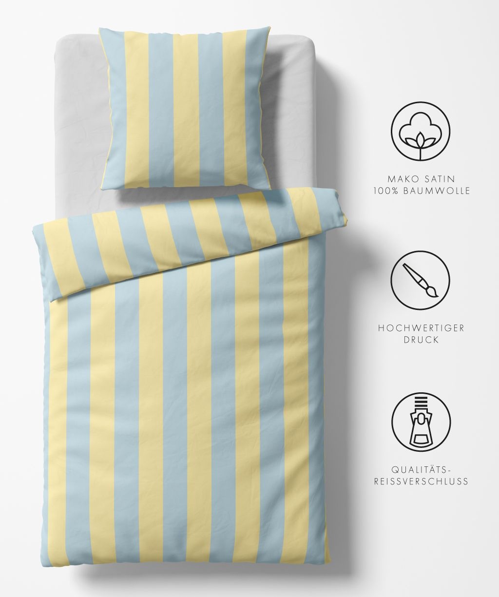 fleuresse – Hochwertige Bettwäsche Fleuresse Modern Life - Mako-Satin - 114412 Blau