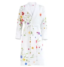 Christian Fischbacher Edler Haus-Mantel_ FLEURS VOLANTES und Frottier