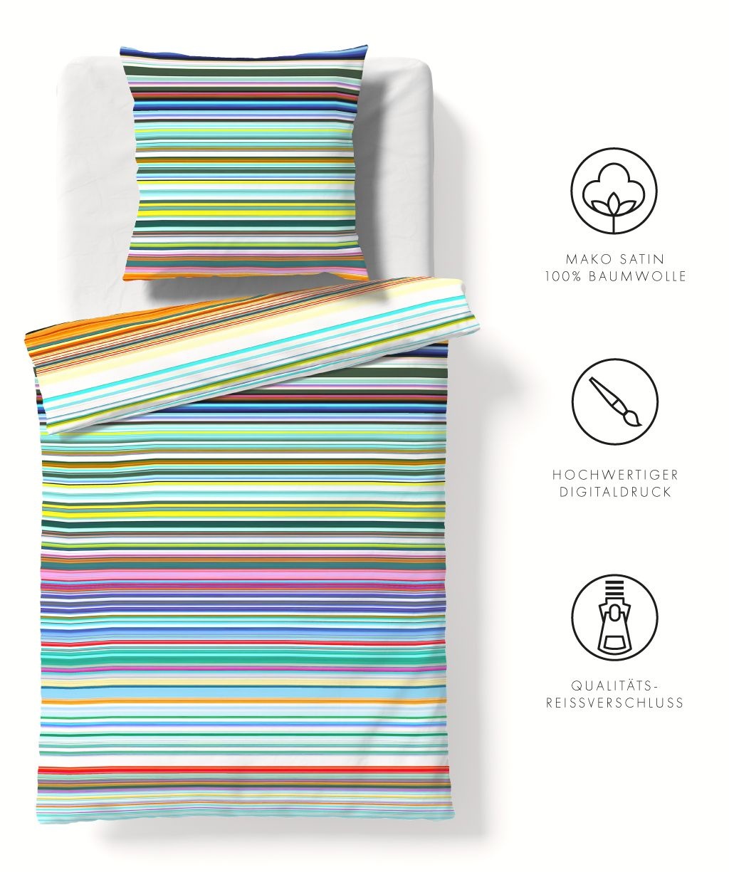 fleuresse – Hochwertige Bettwäsche  Fleuresse BED ARTS - Mako-Satin - bunt 114519