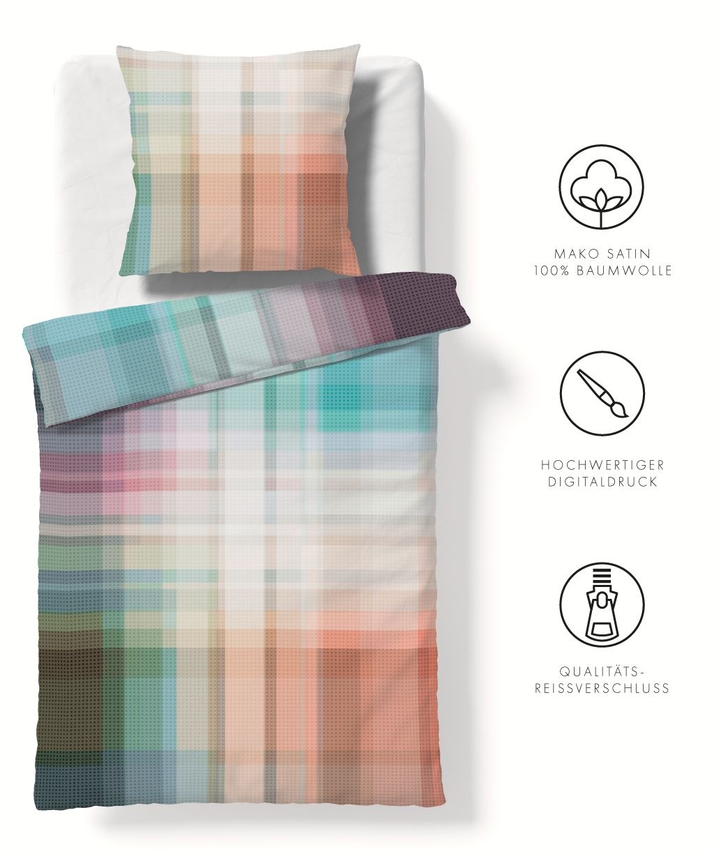 fleuresse – Hochwertige Bettwäsche  Fleuresse BED ARTS - Mako-Satin - 114524 bunt -100% Baumwoll Satin