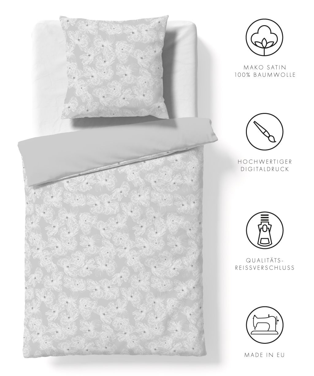 fleuresse – Hochwertige Bettwäsche   Fleuresse BED ARTS - Mako-Satin -Wendebettwäsche Druck 114528