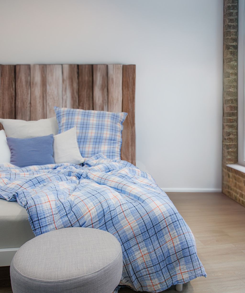 fleuresse – Hochwertige Bettwäsche Fleuresse FARO bügelfreie Musselin Bettwäsche 100% Baumwolle 624532 - Farbe blau 2