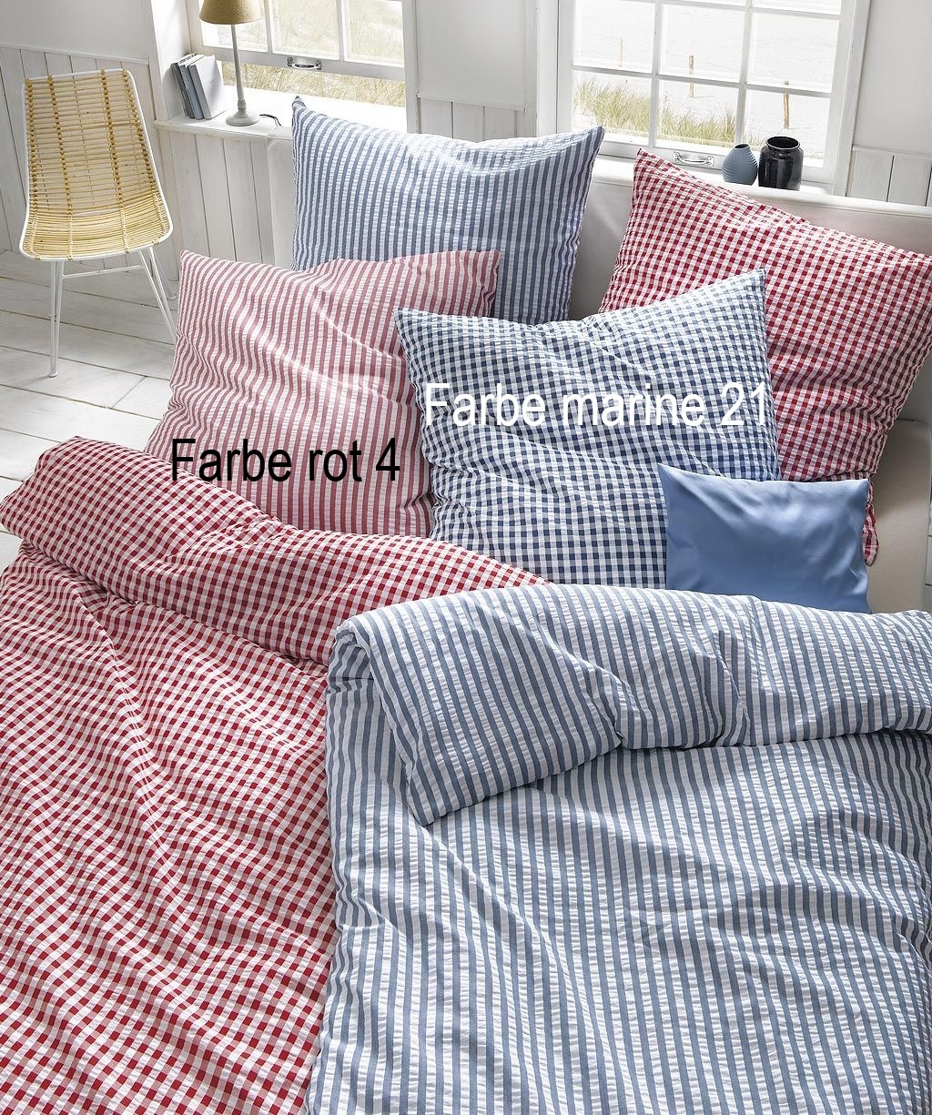 fleuresse – Hochwertige Bettwäsche Seersucker Bettwäsche bügelfrei-RIO-443027-5 Farben