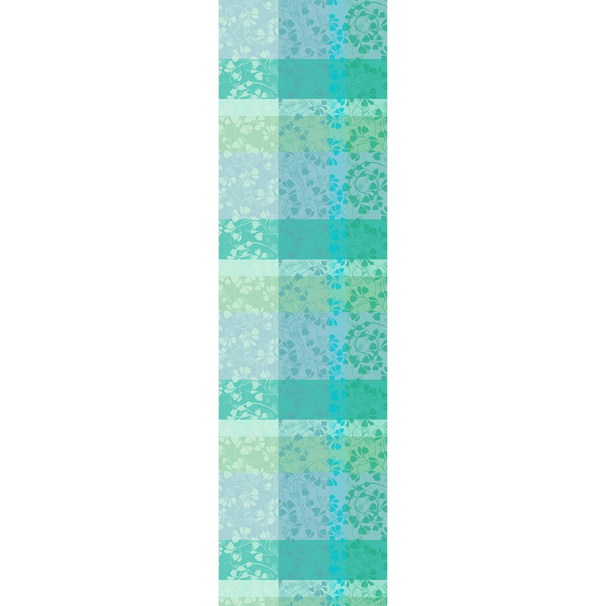 Garnier Thiebaut GT Tischdecke Damast  Mille Feullages turquoise- beschichtet abwaschbar