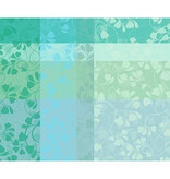 Garnier Thiebaut GT Tischdecke Damast  Mille Feullages turquoise- beschichtet abwaschbar