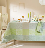 Garnier Thiebaut  GT Tischdecke Damast MILLE PARFUMS verde - beschichtet abwaschbar