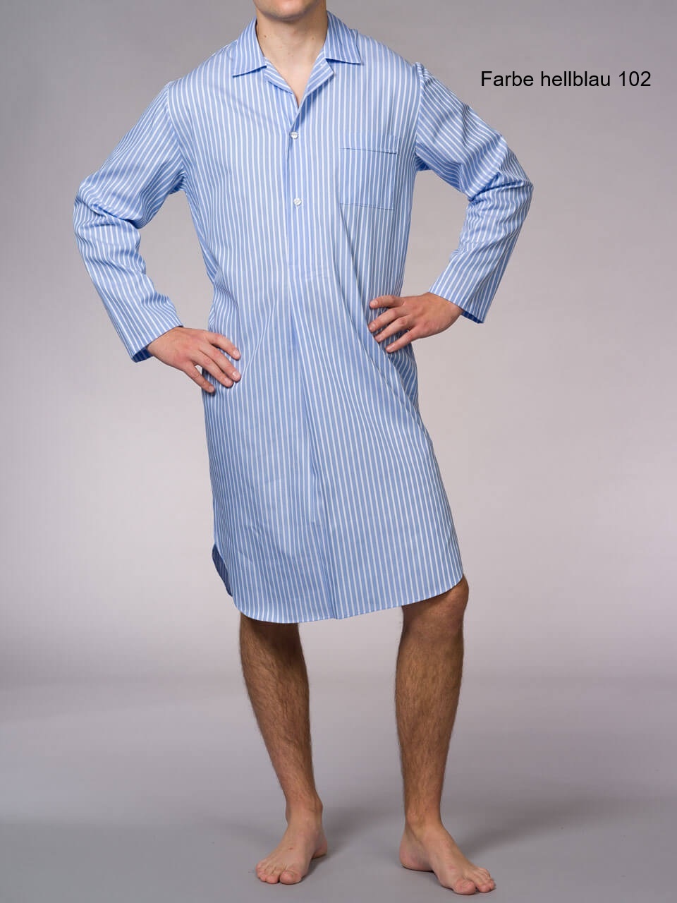 Novila  Herren Nachthemd Novila Mario 8046--Feiner Popeline-4 Farben lieferbar