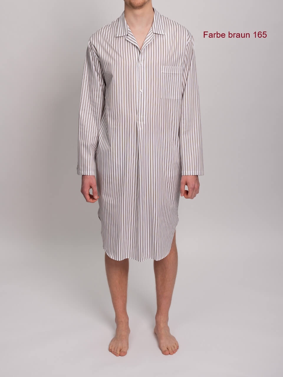 Novila  Herren Nachthemd Novila Mario 8046--Feiner Popeline-4 Farben lieferbar