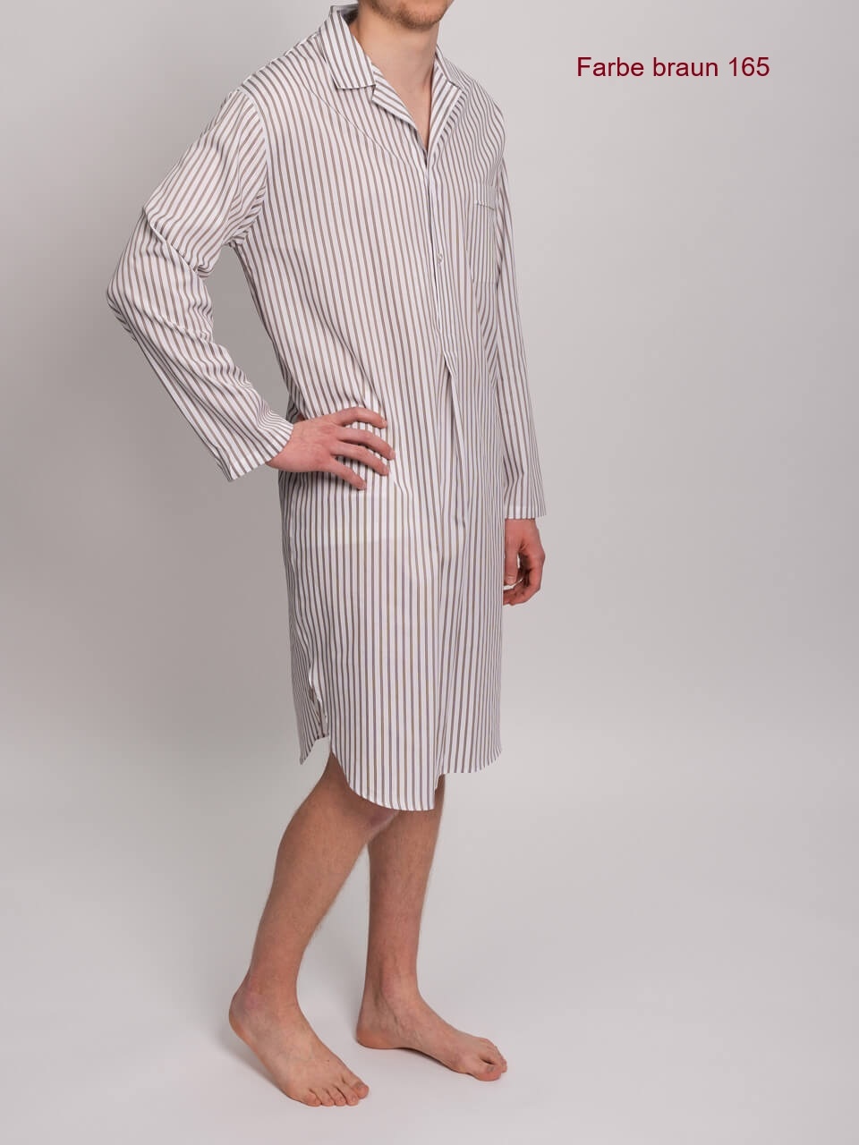 Novila  Herren Nachthemd Novila Mario 8046--Feiner Popeline-4 Farben lieferbar