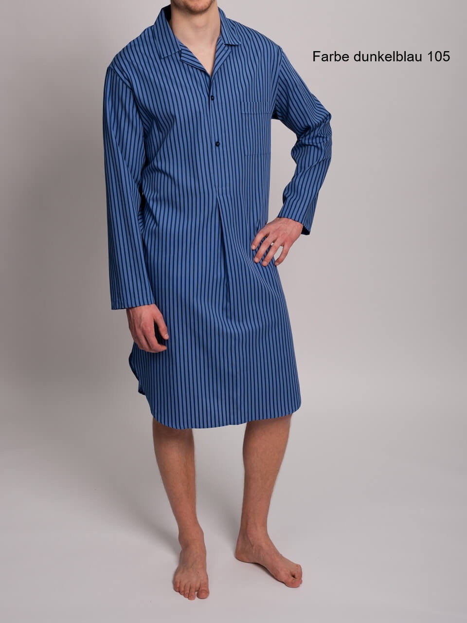 Novila  Herren Nachthemd Novila Mario 8046--Feiner Popeline-4 Farben lieferbar