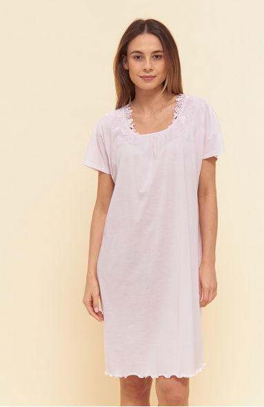 Féraud - Rösch FÉRAUD Nachthemd Spitze, feiner Single Jersey  100% Baumwolle - Fb.rose