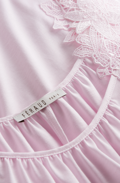 Féraud - Rösch FÉRAUD Nachthemd Spitze, Ärmellos feiner Single Jersey  100% Baumwolle - Fb.rose
