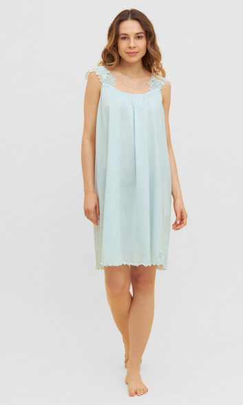 Féraud - Rösch FÉRAUD Nachthemd Spitze, Ärmellos feiner Single Jersey  100% Baumwolle - Fb.crystal