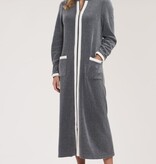 Féraud - Rösch  FÉRAUD Kuscheliger Bademantel lang Hausmantel mit Reißverschluß Fleece Fb.dunkelgrau