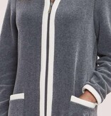 Féraud - Rösch  FÉRAUD Kuscheliger Bademantel lang Hausmantel mit Reißverschluß Fleece Fb.dunkelgrau