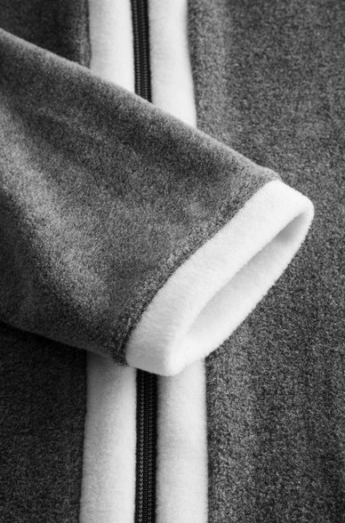 Féraud - Rösch  FÉRAUD Kuscheliger Bademantel lang Hausmantel mit Reißverschluß Fleece Fb.dunkelgrau