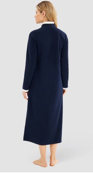 Féraud - Rösch  FÉRAUD Kuscheliger Bademantel lang Hausmantel mit Reißverschluß Fleece Fb.navy-dunkelblau